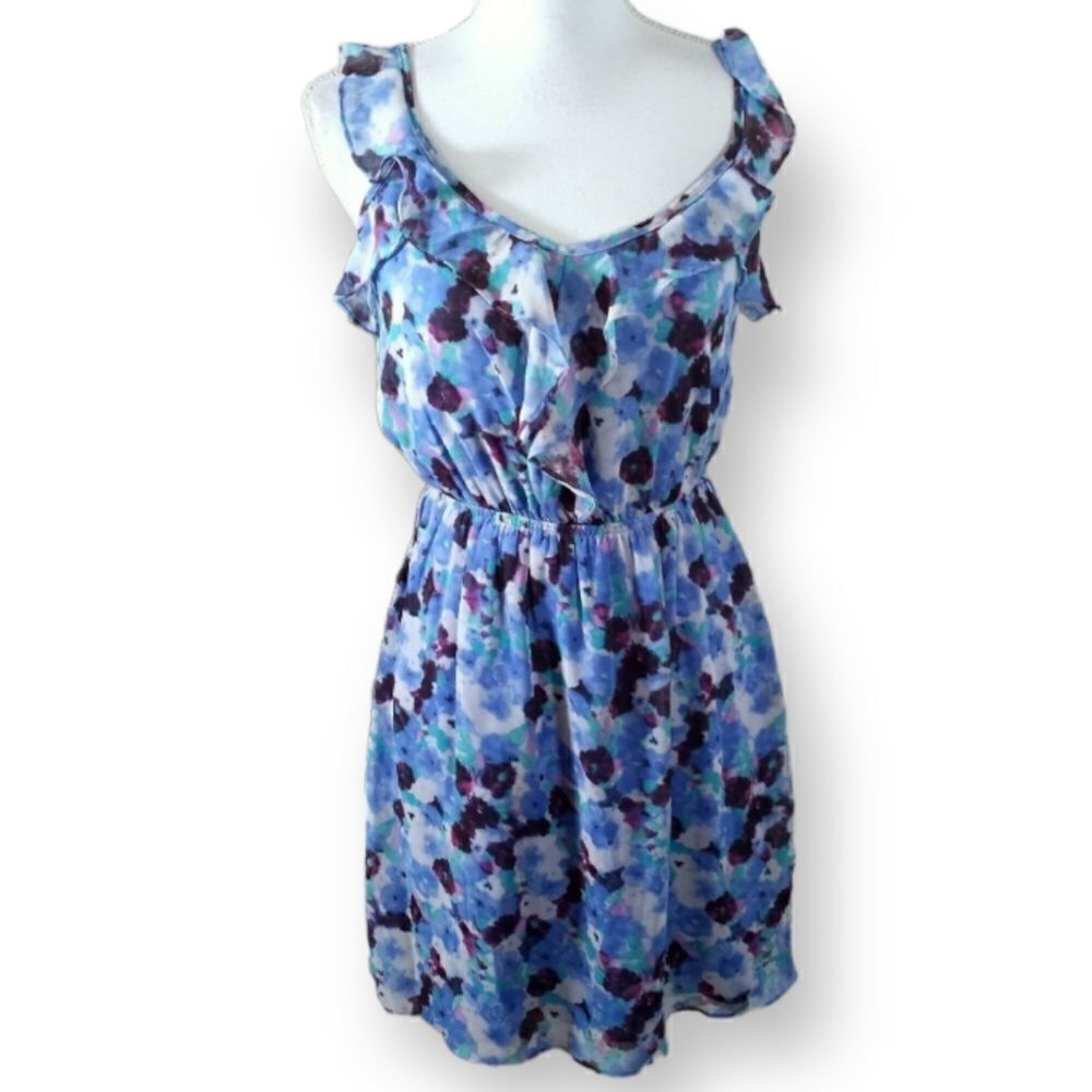 SOPRANO FLORAL BLUE DRESS SZ.S EUC